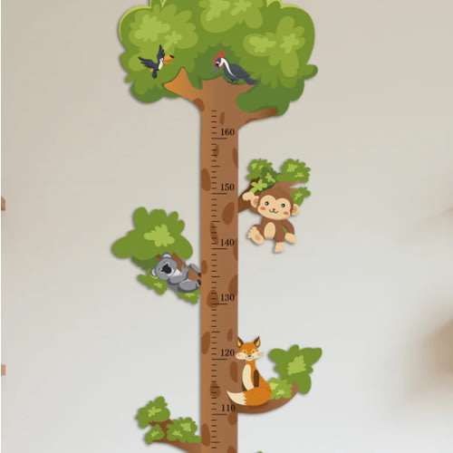 Personalized Wooden Forest Animal Tree Growth Chart – Woodemon