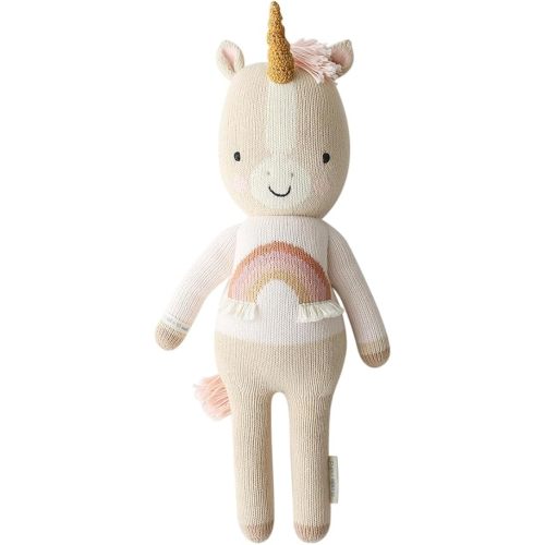 cuddle + kind Zara The Unicorn Little 13" Hand-Knit Doll – 1 Doll = 10 Meals, Fair Trade, Heirloom Quality, Handcrafted in Peru, 100% Cotton Yarn