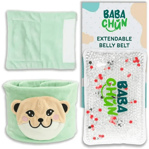 Extendable Belly Belt for Tummy Ache, Colic and Gas Relief – Hot and Cold Therapy – Heat Warning Safety Beads– for 2-Months-Old to 4-Years-Old