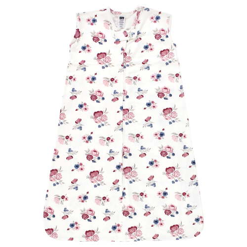 Hudson Baby Infant Girl Cotton Sleeveless Wearable Sleeping Bag, Sack, Blanket, Dusty Rose Floral, 0-6 Months