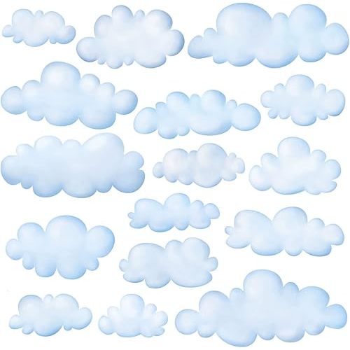DECOWALL DS9-1702 Clouds Kids Wall Decals Wall Stickers Peel and Stick Removable Wall Stickers for Kids Nursery Bedroom Living Room