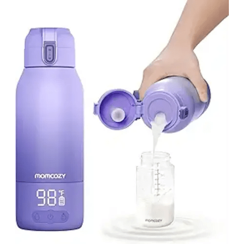Momcozy Portable Milk Warmer for Travel – Dual Heating Modes for Breast Milk & Water, Portable Bottle Warmer with Fast Heating & Long Battery Life, 17 Ounces Large Capacity, Purple