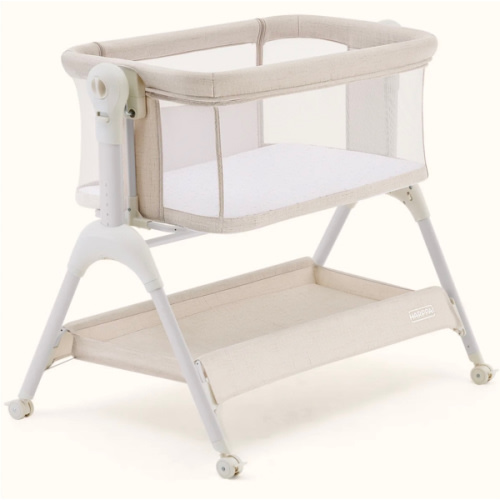 HARPPA Cuddly Sway | 3-in-1 Rocking Baby Bassinet & Bedside Sleeper with Anti-Reflux Mattress for Newborns | Attaches to Bed, Adjustable Height, Tool-Free Setup, Portable Wheels, CPSC Certified, Gentle Rocking Motion | Ideal for Infants, Safe Co-Sleeping