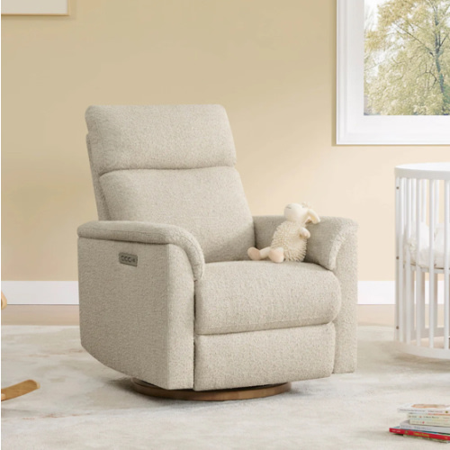 Lulla Power Swivel Nursery Glider Recliner with Power Headrest and Nightlight