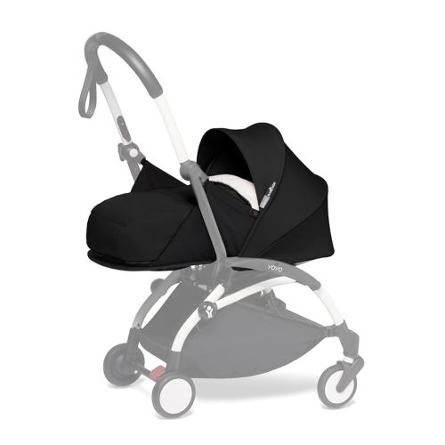 BABYZEN YOYO 0+ Newborn Pack, Black - Includes Mattress, Canopy, Head Support & Foot Cover - Requires YOYO2 Frame (Sold Separately)