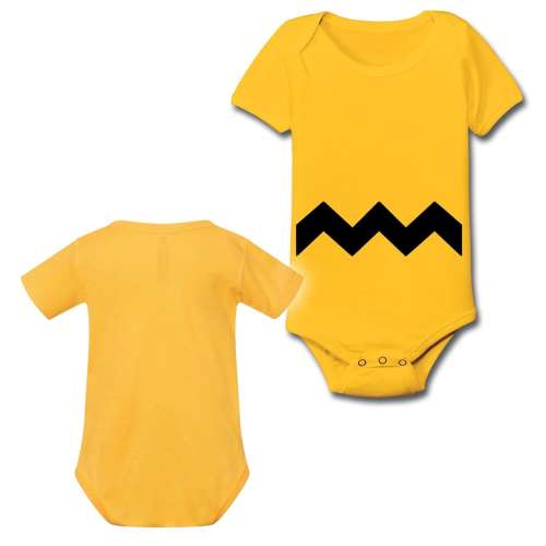 Charlie Chevron Cartoon Stripe Baby Jumper : Funny Vintage Halloween Christmas Costume Announcement One Piece NB-18M