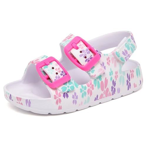 INMINPIN Toddler Boys Girls Buckle Sandals Comfort Open Toe Sandal with Adjustable Back Strap