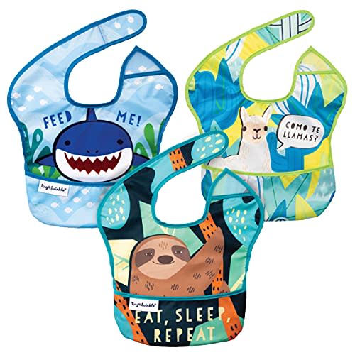 Tiny Twinkle Mess-Proof Baby Bib - Waterproof Bib for Baby Boy or Girl - PFAS, PVC, BPA, Phthalate Free - Baby Food Bibs