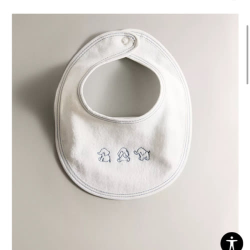 VELOUR BABY BIB ELEPHANTS