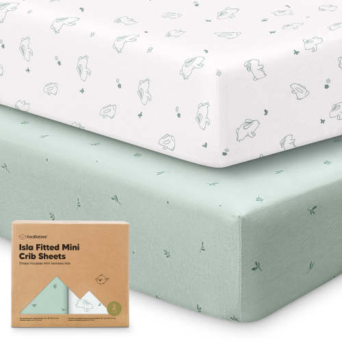 Isla Fitted Mini Crib Sheets (Bunnies)