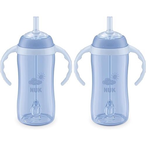 NUK Learner Straw Cup 10oz - Toddler Cup with Soft Straw for Easy Drinking Suitable for Ages 8 Months and Up