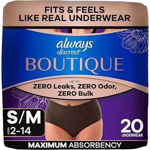 Always Discreet Boutique Low-Rise Postpartum Incontinence Underwear