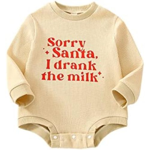Kuriozud Newborn Baby Boy Girl Bubble Romper Funny Letter Long Sleeve Oversized Sweater Tops Fall Winter Clothes