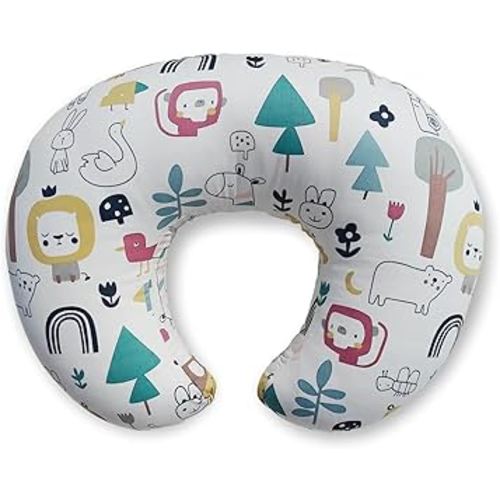 Nursing Pillow, Ergonomic Breastfeeding Pillow for Easier Breast Feeding and Bottle Feeding, Baby Feeding Pillow with Machine Washable Cotton Cover (Cartoon)