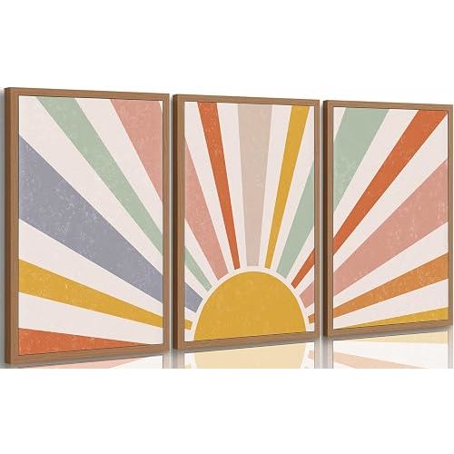 HLEOXPY 3 Pieces Nursery Boho Canvas Wall Art Unframed