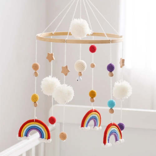 Sweet Dreams Baby Mobiles - Bright Rainbows & Pom Pom's