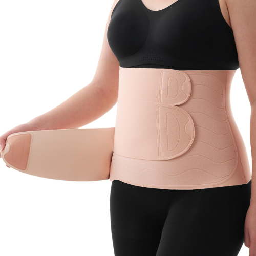 Momcozy Ergowrap Postpartum Belly Band, 3D Abdomen Lifting & Ergonomic Back Support Abdominal Binder, Seamless & Invisible Wrap Shapewear for Postpartum C-Section Recovery, Daily Wear, Exercise