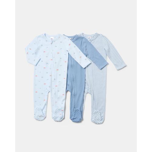 3 Pack Cotton Coveralls - Kmart