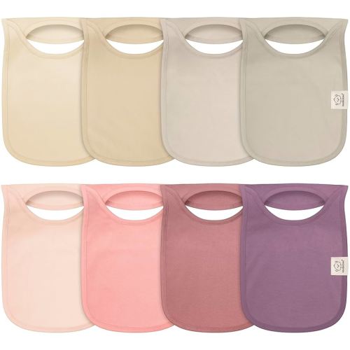 8-Pack Baby Bibs for Boys, Girls - Pullover Bibs for Drooling Teething Baby Girl & Boy Toddler, Newborn, Soft & Absorbent, Cute Colors, Large Torso Coverage Keep Infant Clean & Dry (Dahlia)