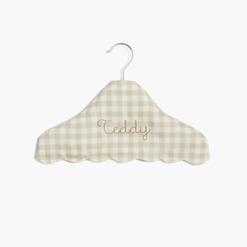 Children's Hanger in Beige Gingham | Over The Moon