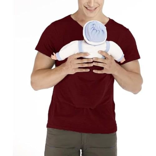 Mens Kangaroo Baby Carrier Shirt, Dad Shirt Baby Carrier Kangaroo Shirt for Dad and Baby V Neck Short Sleeve Kangaroo T Shirt