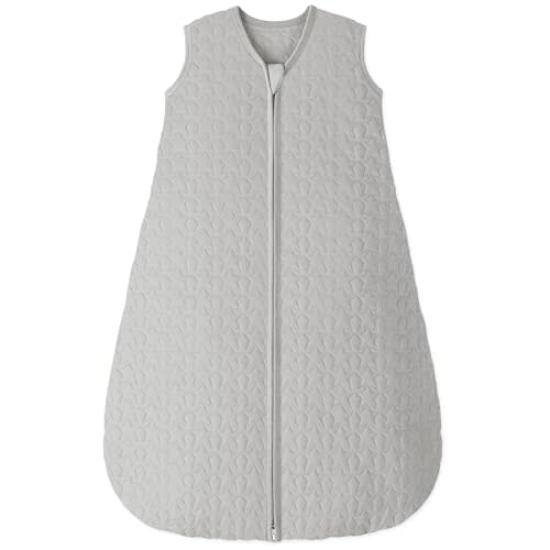Unnivoll Baby Sleep Sack 0-6 Months 1.0 Tog Baby Wearable Blanket Cotton Sleeping Sack Quilted Baby Sleep Bag with 2-Way Zipper for Infant Newborn Grey