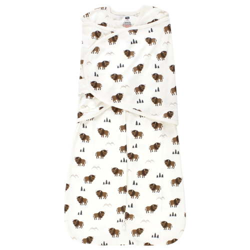 Hudson Baby Infant Boy Convertible Swaddle Sleep Sack, Wild Buffalo, 3-9 Months