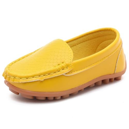 LONSOEN Toddler Little Kid Boys Girls Soft Slip On Loafers Dress Flat Shoes