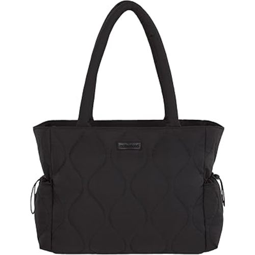 Motherhood Quilted Tote Diaper Bag Diaper Bag - Large Capacity Baby Bag for Travel, Waterproof with Insulated Pockets & Changing Pad, Black