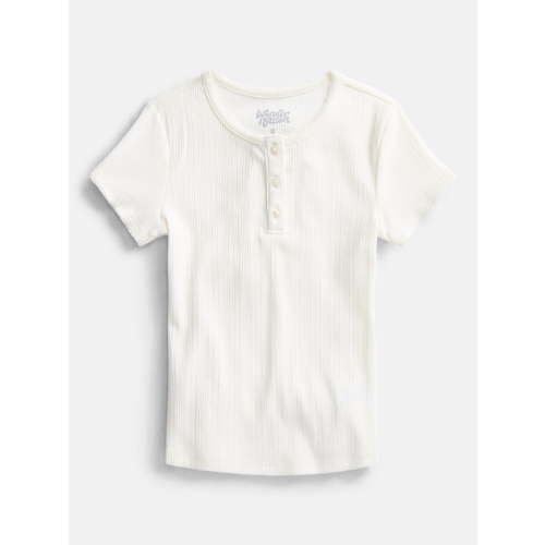 Wonder Nation Girls Baby Henley Tee with Short Sleeves, Sizes 4-10