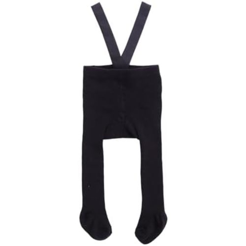 Baby Girl Boy Suspender Tights Pantyhose Ribbed Knit Leggings Stockings Solid Color High Waist Cute Footed Pants