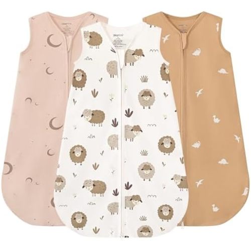 JELLYMONI Baby Sleep Sack 0-6M, 0.5 TOG, 100% Cotton Wearable Blanket