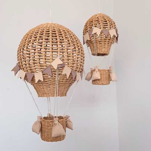 Boho playroom decor , Hot air balloon nursery decor, mobile neutral Travel Theme