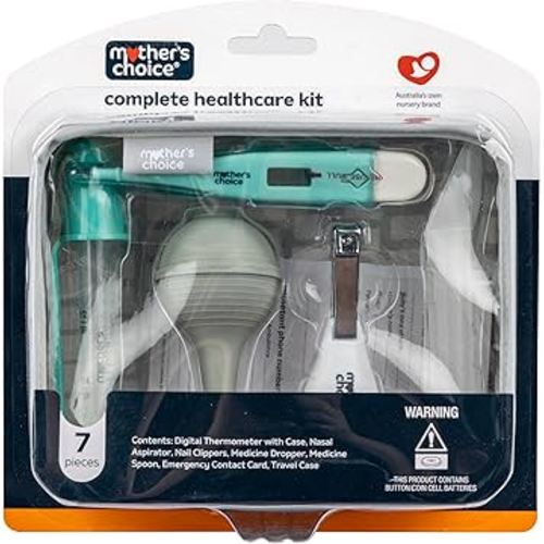Mother’s Choice Complete Healthcare Kit - 3-in-1 Thermometer, Nasal Aspirator, Medicine Dropper & Spoon- Baby First Aid, Travel & Gift and Newborn Health Essentials Health Organiser