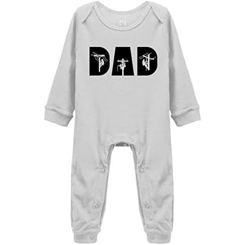 Lineman Dad Cool Rompers for Baby Boys & Girls' One-Piece Footies Newborn Romper