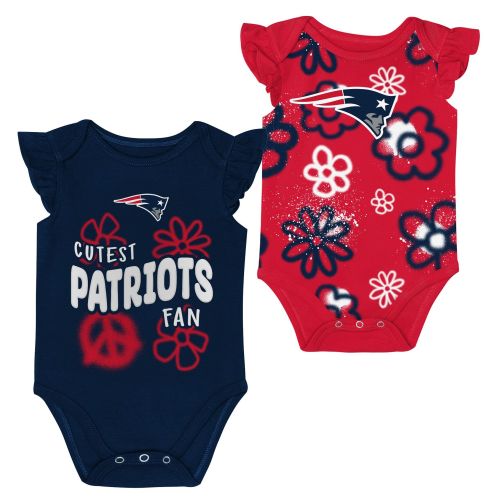 NFL Team Apparel Infant New England Patriots Navy Newborn Heart Content 2-Piece Set