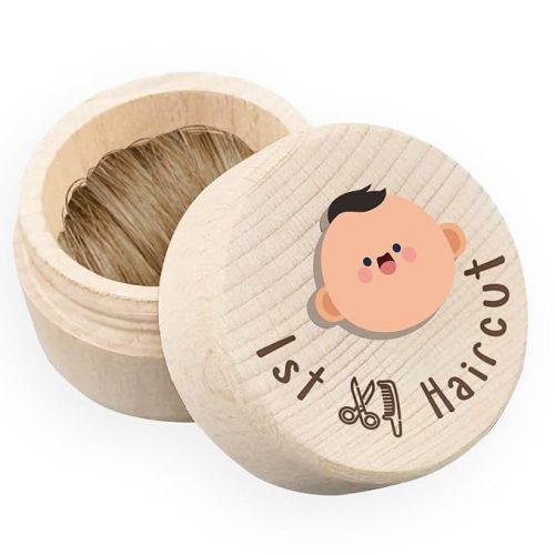 Fetal Hair Collection Wooden Box Baby Keepsake Box for First Hair