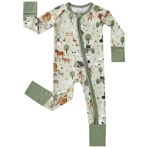 pureborn Baby Infant Boys Girls Sleeper Snug Fit Viscose from Bamboo Pajamas 0-24 Months