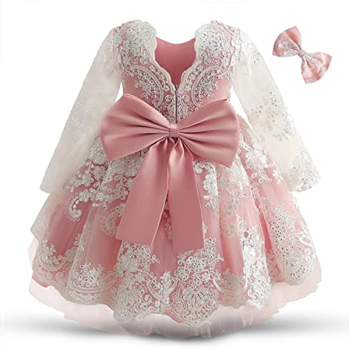 NNJXD Girls' Tulle Flower Princess Wedding Dress for Toddler and Baby Girl