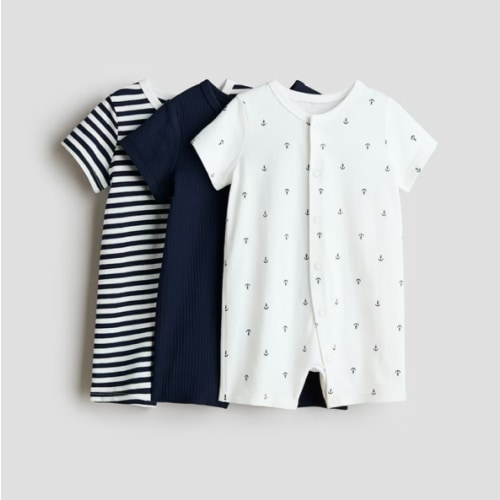 h&m 3 pack short jumpsuits