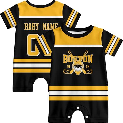 KREDE Baby Romper Custom Baby Clothes with Name Number Personalized Bodysuit for Baby Boys Girls