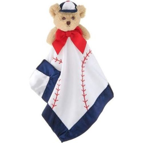 Bearington Baby Lil' Slugger Snuggler, Baseball Plush Teddy Bear Stuffed Animal Security Blanket, Lovey 15", For Ages 0-3