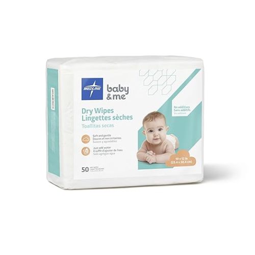 Medline Babysoft For Sensitive Skin Disposable Dry Cleansing Cloths, (Case of 500)
