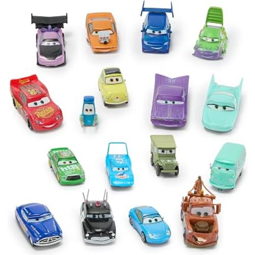 Disney Store Official Cars Mega Figure Set - 17 Fully Sculpted Figurines - Includes Lightning McQueen, Mater, Sarge, & More - Perfect Cars Gift Set for Fans of Toy Figures & Car Playsets