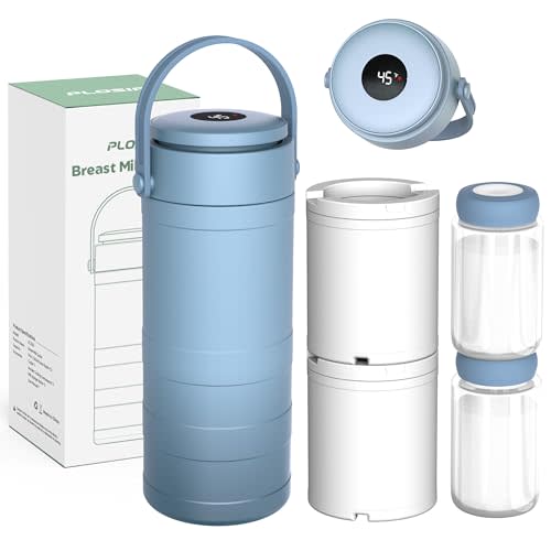Portable Breast Milk Cooler Bottle with Digital Temp Display,Blue | 24H 360 Cooling, No Ice Packs Needed, 22oz Capacity with 2 BPA-Free Bottles, CPC Certified, Travel & Commute