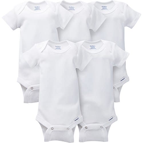 Gerber baby-girls 5-pack Solid Onesies Bodysuits