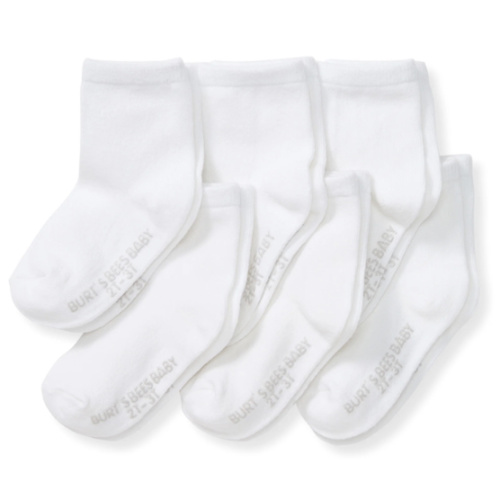 Solid Organic Cotton Baby Crew Socks 6 Pack