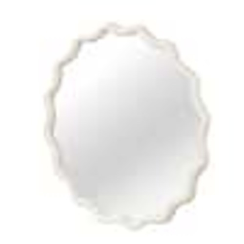 36 in. W x 36 in. H Round Wood Framed Wall Bathroom Vanity Mirror in White WD-WR36-WH
