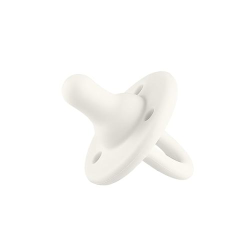 Lee Lee and Me Newborn Pacifier - Powder - 100% Medical Grade Silicone Paci - Breast-Like Nipple for Natural Latch - BPA-Free - Size 0-18 Months