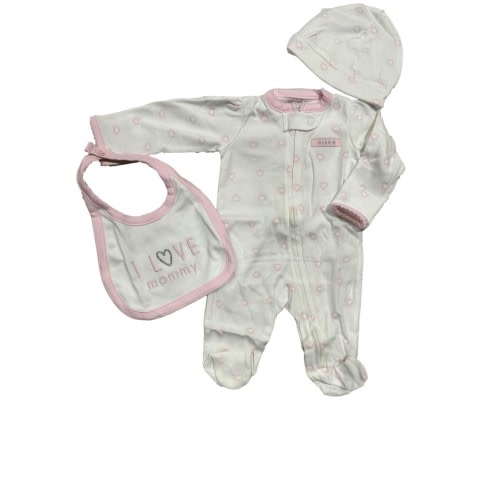 Precious Firsts Made by Carter's Baby Girls' 3 Piece Sleep N' Play Set 3Months
